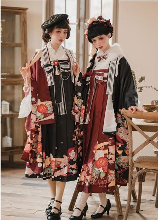 和ロリ 袴風 ジャンスカ 4色 NyaNya 通年 春夏 春秋 かわいい 和服 和